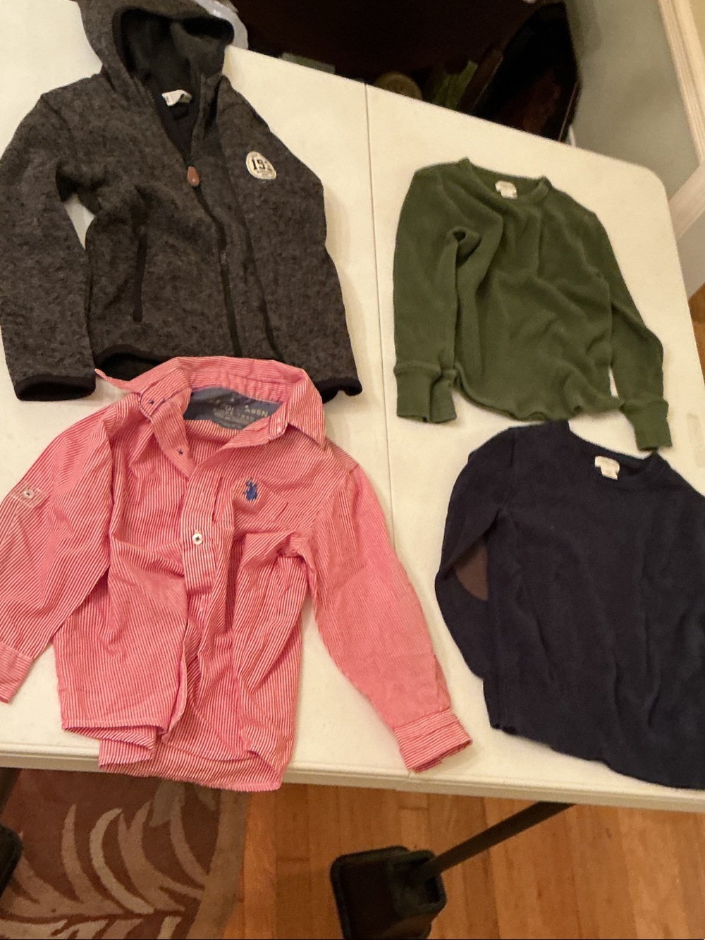 Children's Long-Sleeve Button Shirt in Red Stripe - LOT OF WINTER WEAR 4 pieces